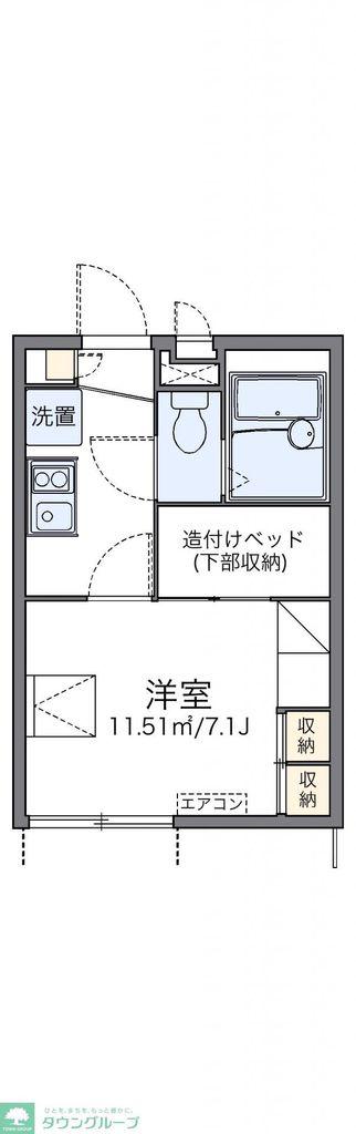 レオパレス戸部下(1K/1階)の間取り写真