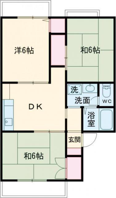 ガーデンパレス宮下(3DK/1階)の間取り写真