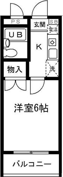 ノースII(1K/1階)の間取り写真