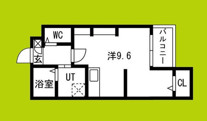 九間町シーエム・サンク(ワンルーム/3階)の間取り写真