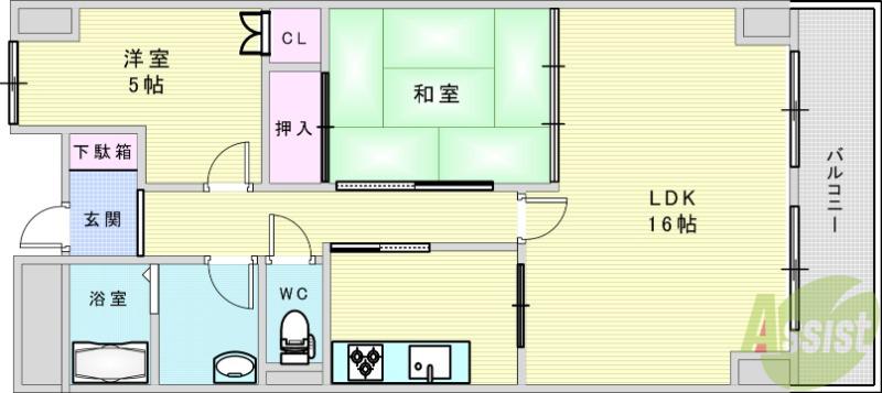 DEARCOURT明の春(2LDK/2階)の間取り写真
