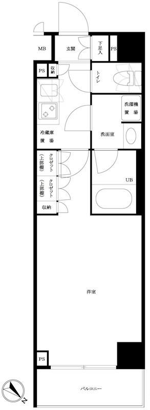 ルーブル川崎貝塚参番館(1K/3階)の間取り写真