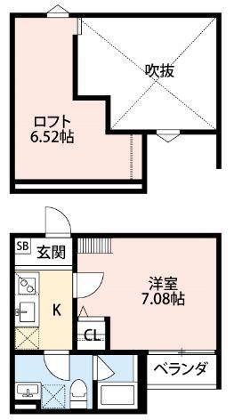 リッケ花園(1SK/1階)の間取り写真