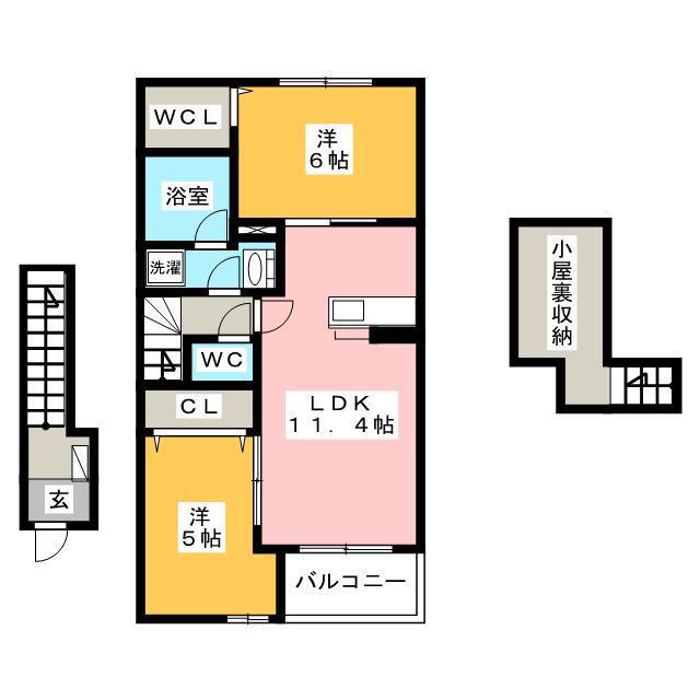アール グレイ(2LDK/2階)の間取り写真