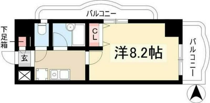 現代ハウス新栄(1K/6階)の間取り写真