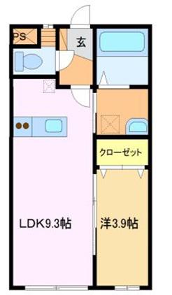 メルジーネ(1LDK/2階)の間取り写真