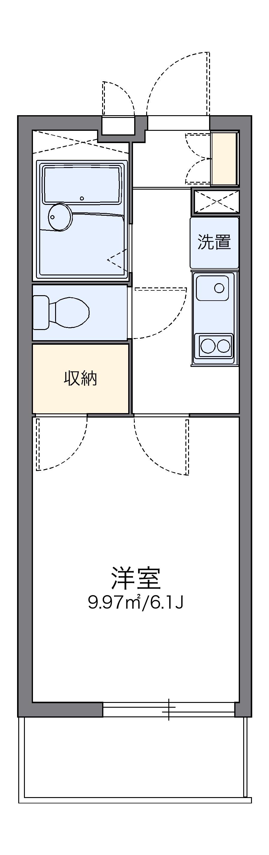 レオパレスサザンカ(1K/1階)の間取り写真