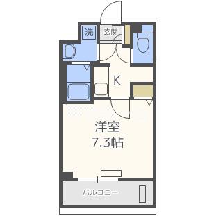 プレサンス谷町リーベ(1K/4階)の間取り写真