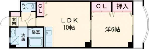 カトルセゾン 住居(1LDK/2階)の間取り写真