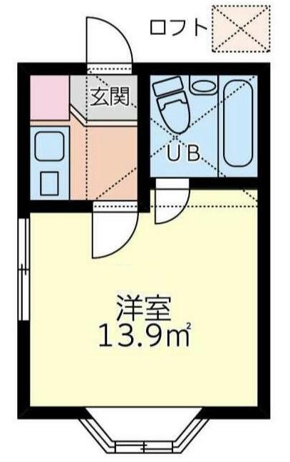 ネオプラザ三ツ沢(1K/2階)の間取り写真