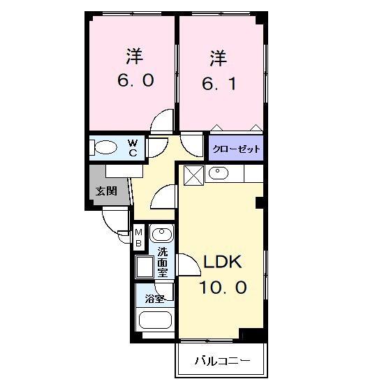 アーバンパレス(2LDK/2階)の間取り写真