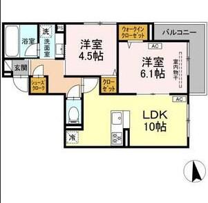 スリジエ(2LDK/3階)の間取り写真