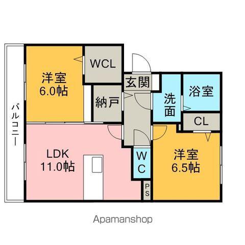 MAISON HEUREUX(2LDK/1階)の間取り写真