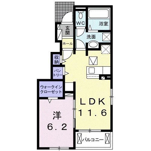フリーデ(1LDK/1階)の間取り写真