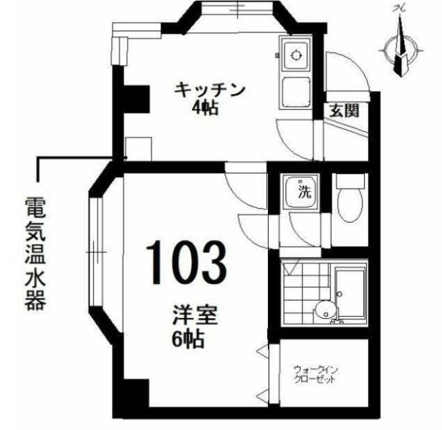 コンフォート我孫子(1K/1階)の間取り写真