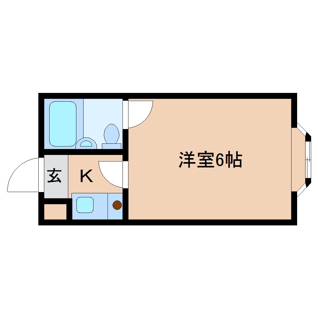 シティライフ香芝(1K/2階)の間取り写真