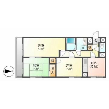 オークハイツ神明1(3DK/3階)の間取り写真