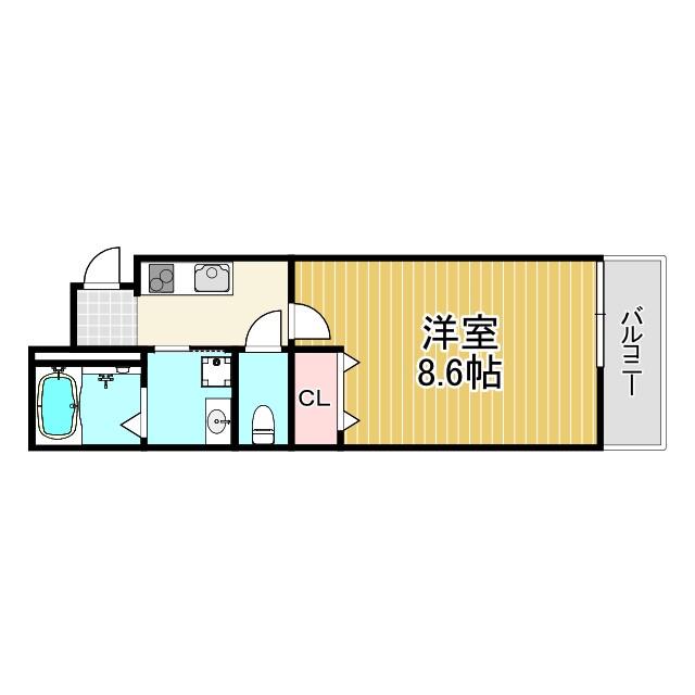 フジパレス西宮北口2番館(1K/2階)の間取り写真