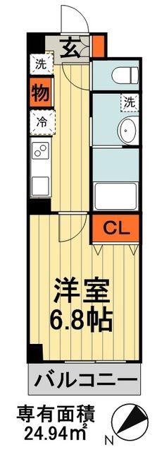 千葉ポートイースト(1K/8階)の間取り写真
