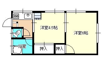 ドルチェ南台(2K/1階)の間取り写真
