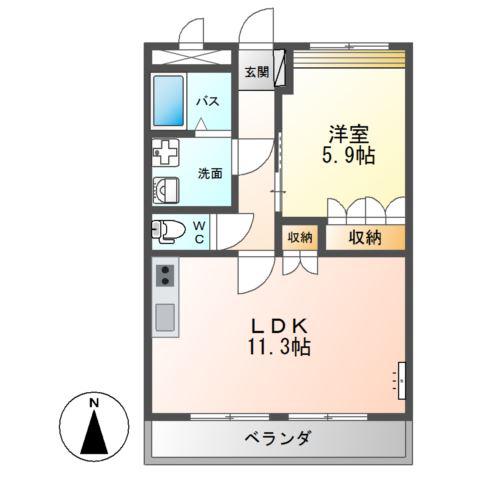 デパーチャー・フォー・N(1LDK/3階)の間取り写真
