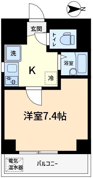 LALA上野(1K/6階)の間取り写真