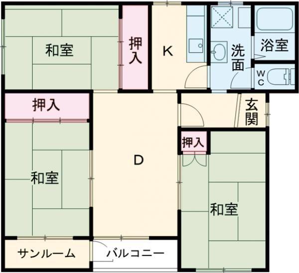 ハイツ フォレックス(3DK/2階)の間取り写真