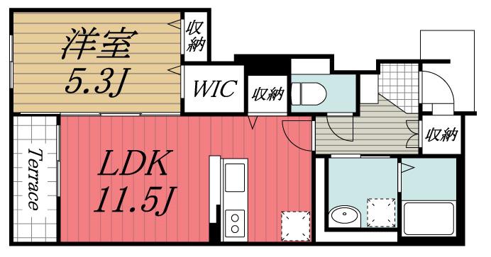 グランデ ヴィラージュ(1LDK/1階)の間取り写真