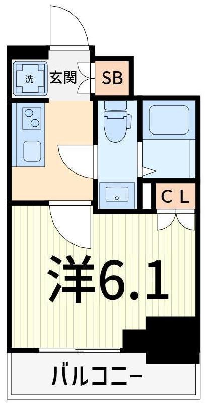 アーバンパークお花茶屋(1K/8階)の間取り写真