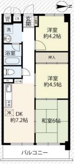 メゾン梅ヶ枝(3DK/3階)の間取り写真