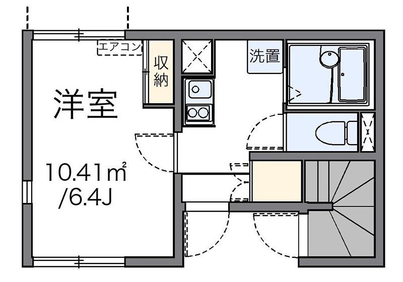 JR横浜線 片倉駅 徒歩9分 2階建 築17年(1K/1階)の間取り写真