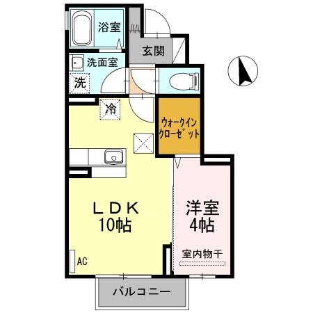 クラリス(1LDK/1階)の間取り写真