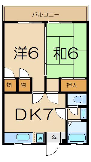 小林マンション(2DK/1階)の間取り写真