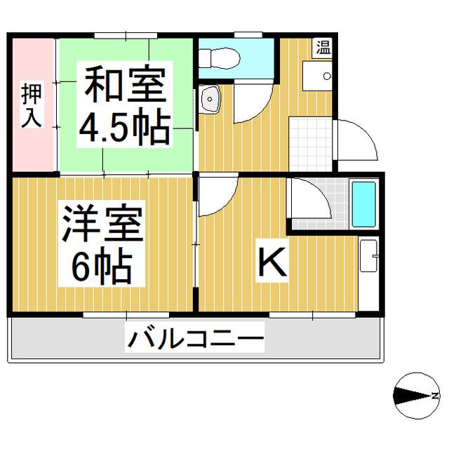 コーポ吉田(2K/1階)の間取り写真