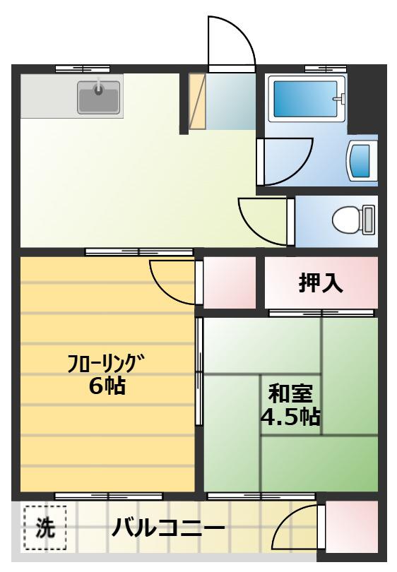 佐伯コーポ(2DK/2階)の間取り写真
