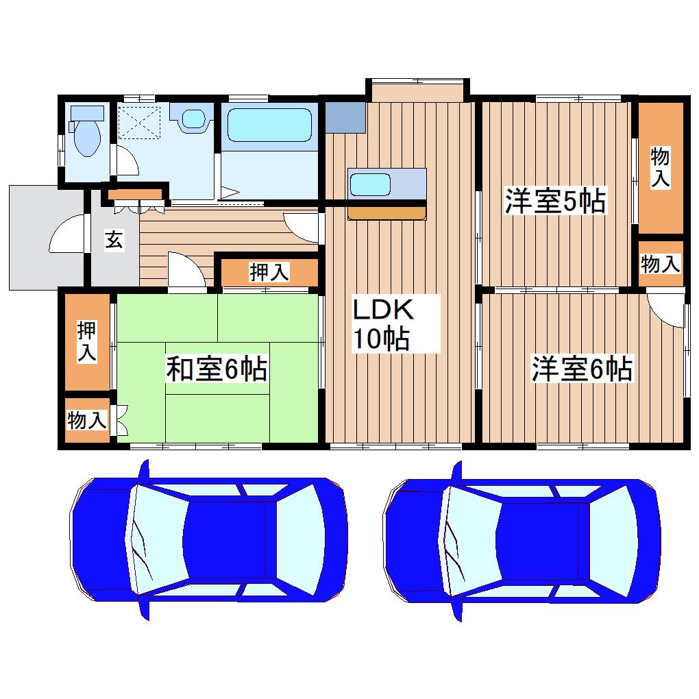 フレーズタウン木ノ下(3LDK/1階)の間取り写真