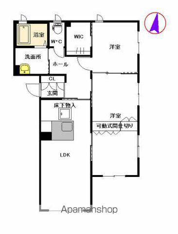 NEWメイプル原(2LDK/1階)の間取り写真