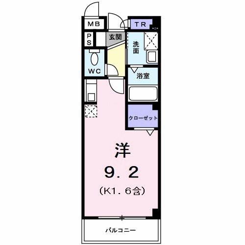 レジダンス上北台(ワンルーム/2階)の間取り写真