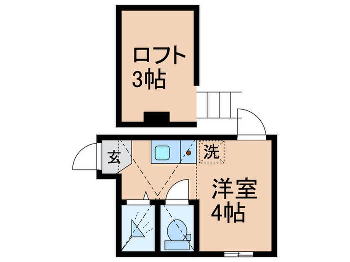 ソフィアリボン(ワンルーム/1階)の間取り写真