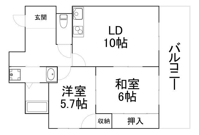 シンフォニー・アネックス(2LDK/5階)の間取り写真