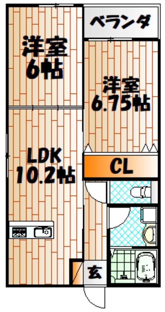 RSRESIDENCE愛宕(2LDK/3階)の間取り写真