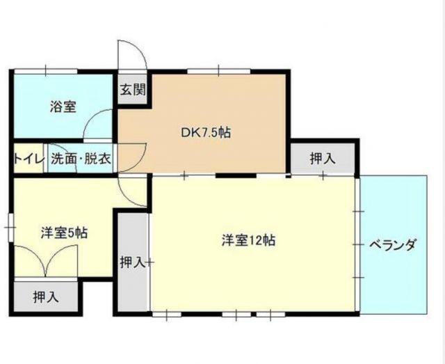 第2川本ビル(2DK/3階)の間取り写真