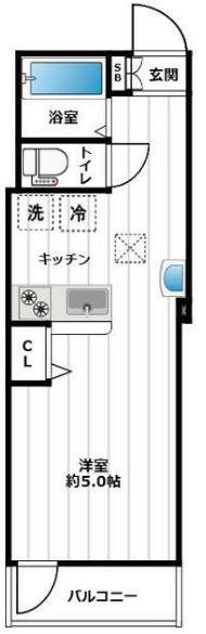 アレイ町屋(1K/2階)の間取り写真