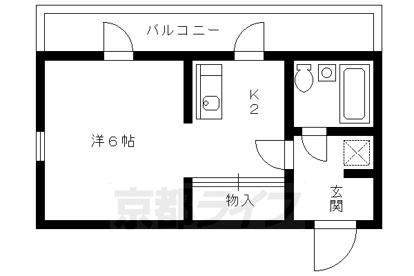 リバティ西陣(1K/4階)の間取り写真