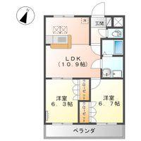 グリーンパレス(2LDK/1階)の間取り写真