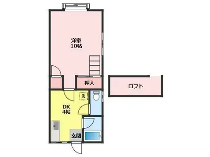 メゾンクリスタル(1K/2階)の間取り写真