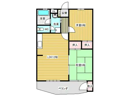 メゾン白梅(2LDK/1階)の間取り写真