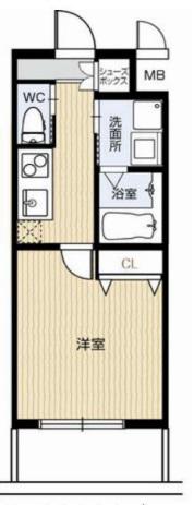 クローバーグランデ昭和町(1K/8階)の間取り写真