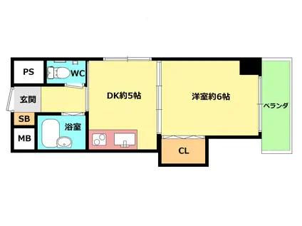 有馬パレス新大阪(1DK/1階)の間取り写真