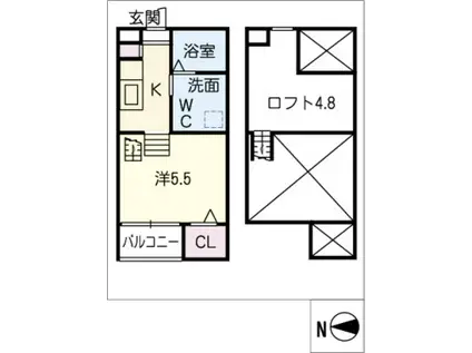 フェリオ平安通(ワンルーム/1階)の間取り写真